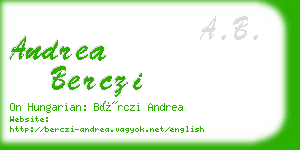 andrea berczi business card